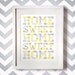 Home Sweet Home Print - Grey & Yellow 8 x 10