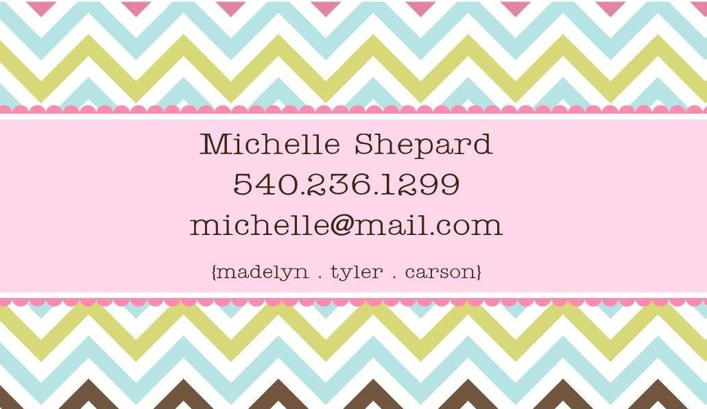 Printable Mom Calling Card . Chevron