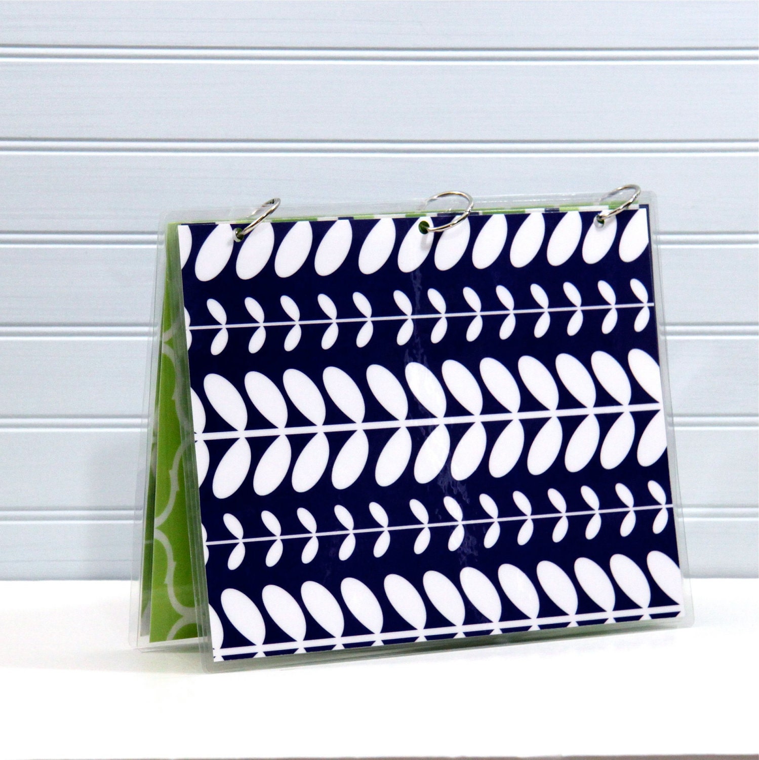 Planner Cover, 9 x 11, Preppy Spring Navy