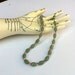 Necklace Green Aventurine Faceted Barrels with Pink Swarovski Crystals