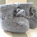 Baby Booties Hand Knitted in Grey 0-3 months  Modern & Smart