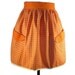 Taste of Summer Retro Tangerine  half  Apron - 50's Kitchen Classic  - Birthday - Anniversary