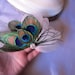 Stunning Peacock and  Ivory Goose Feather Fascinator