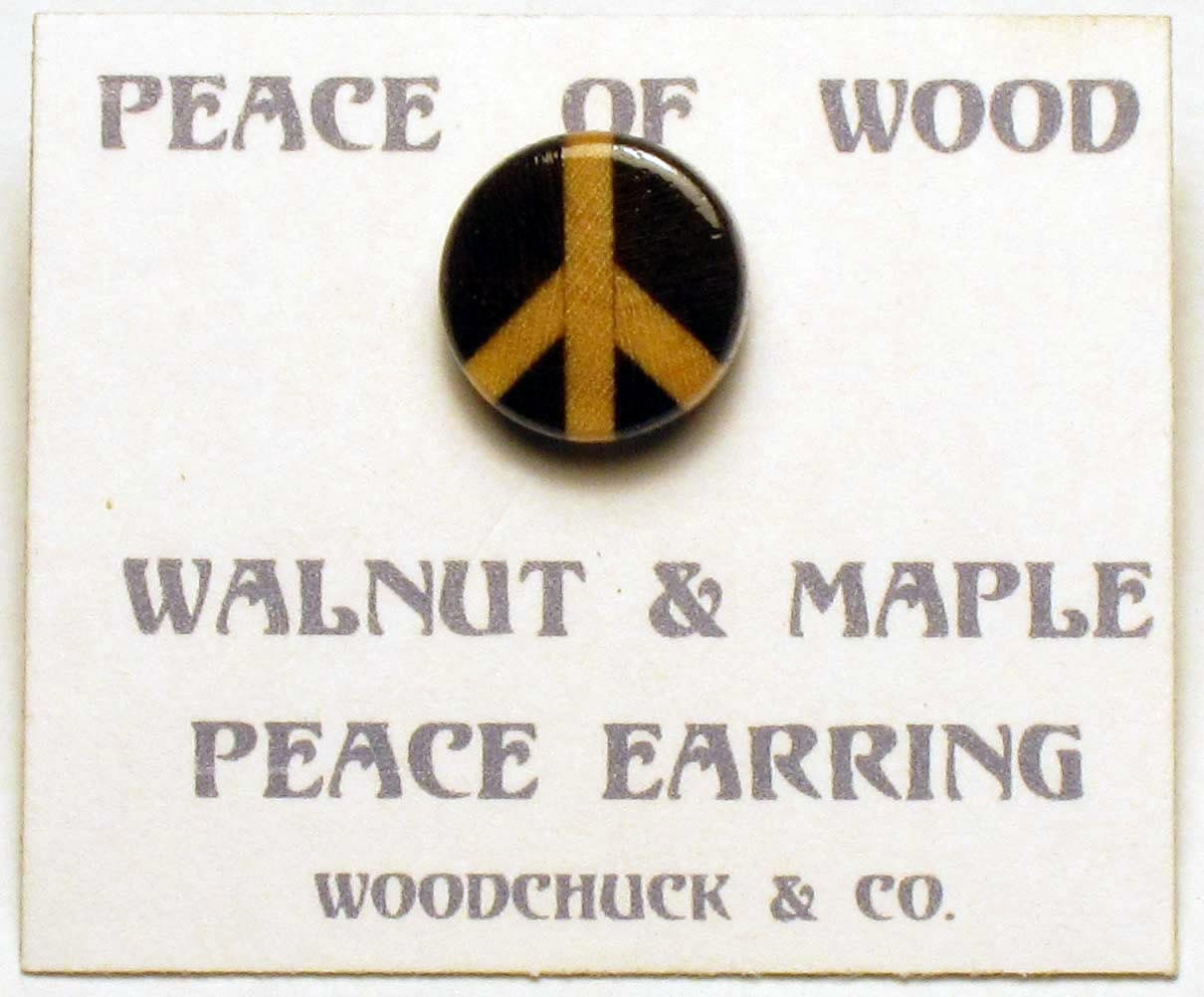 Wooden Peace Earring