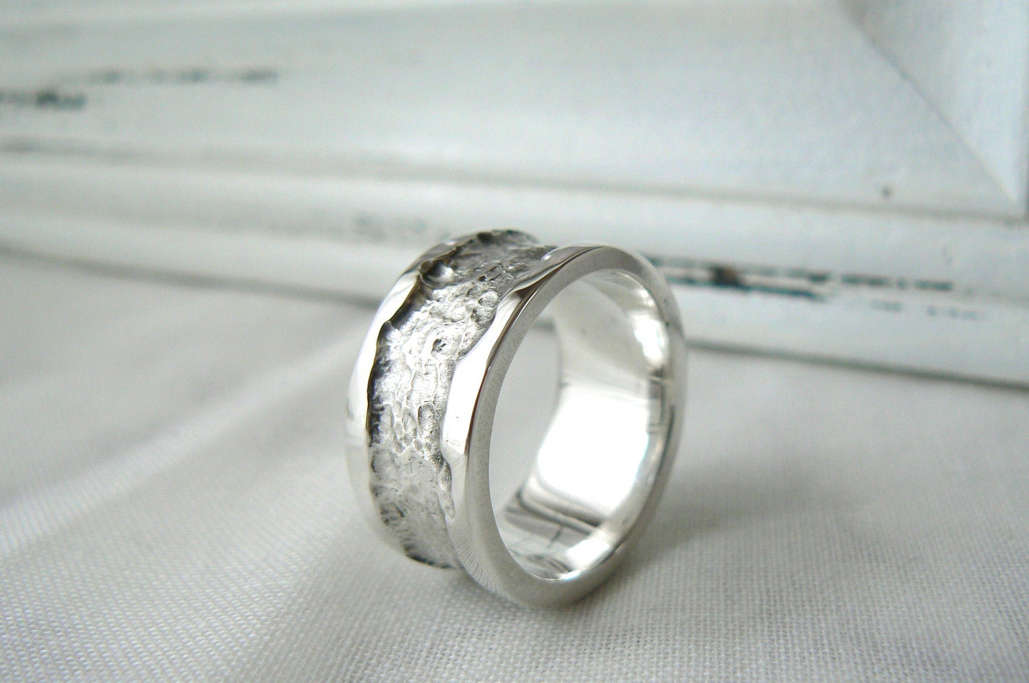 Rocky Road - Men Sterling silver Ring - Size 10