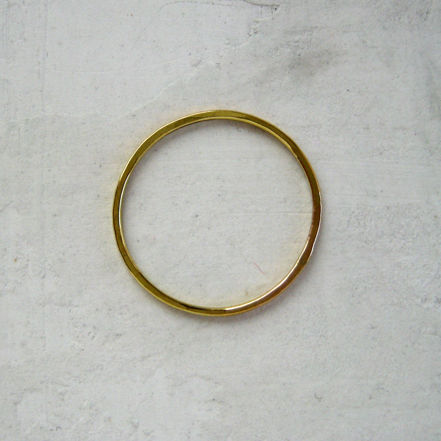 Thin 18K Gold Ring Hammered Stacking