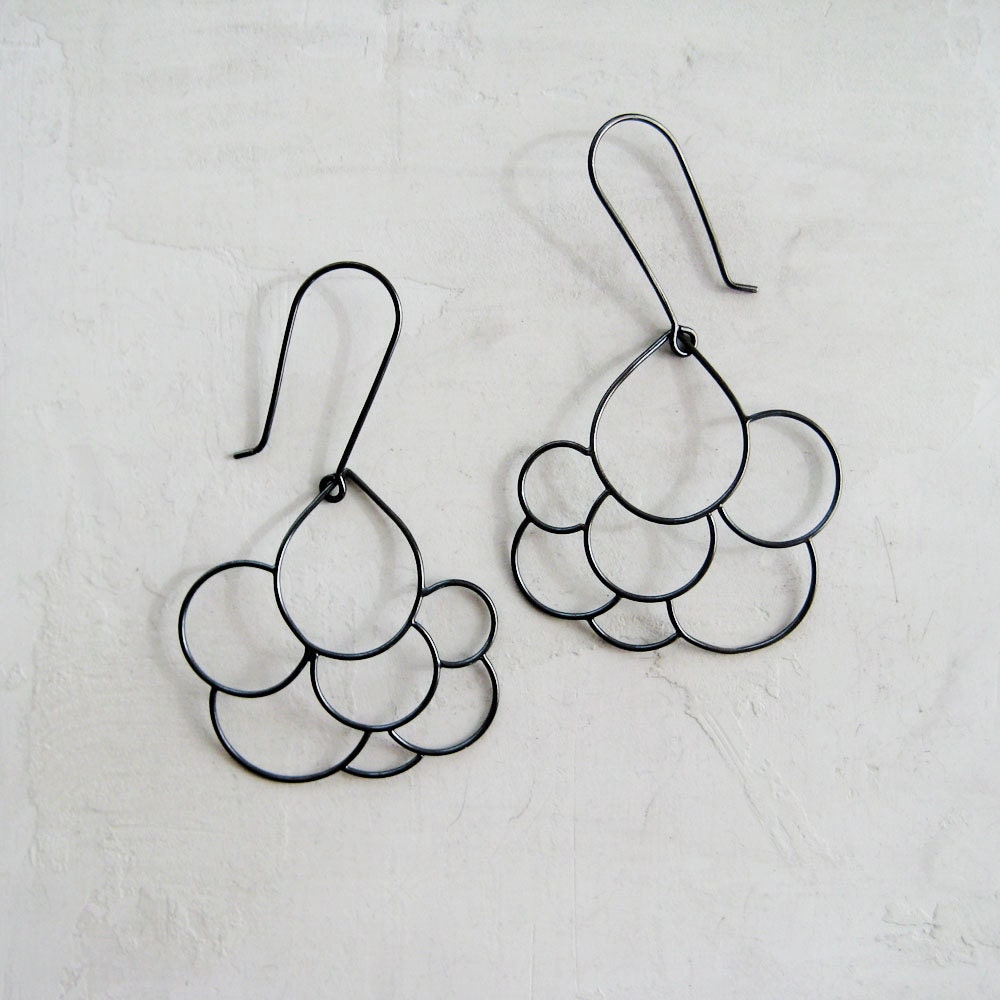 Black Cumulus - Black Cloud Earrings