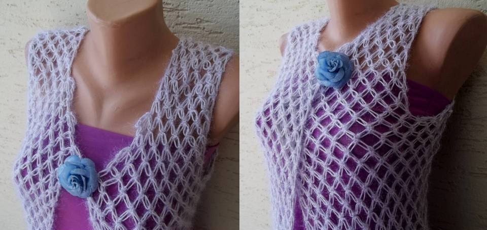 Crochet white vest for summer by KnitterPrincess on Etsy