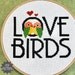 Love Birds Cross Stitch Pattern Download, sent by email