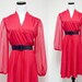 vintage FUCHSIA PINK SECRETARY dress . s - m