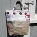 Recycled Plastic Shopping bags made into a sturdy Tote bag
