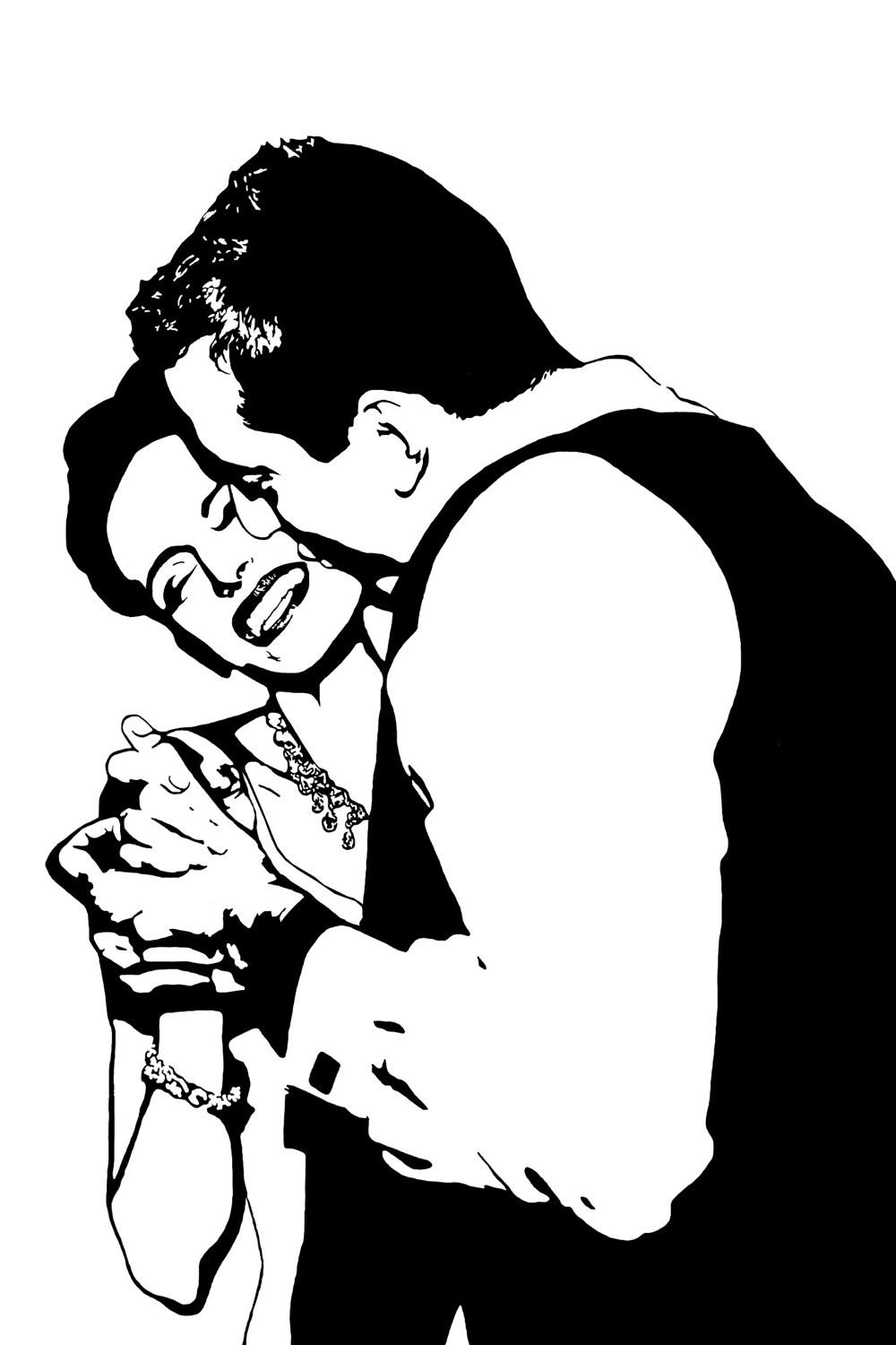 Custom Pop Art Wedding Portrait Handpainted on Canvas