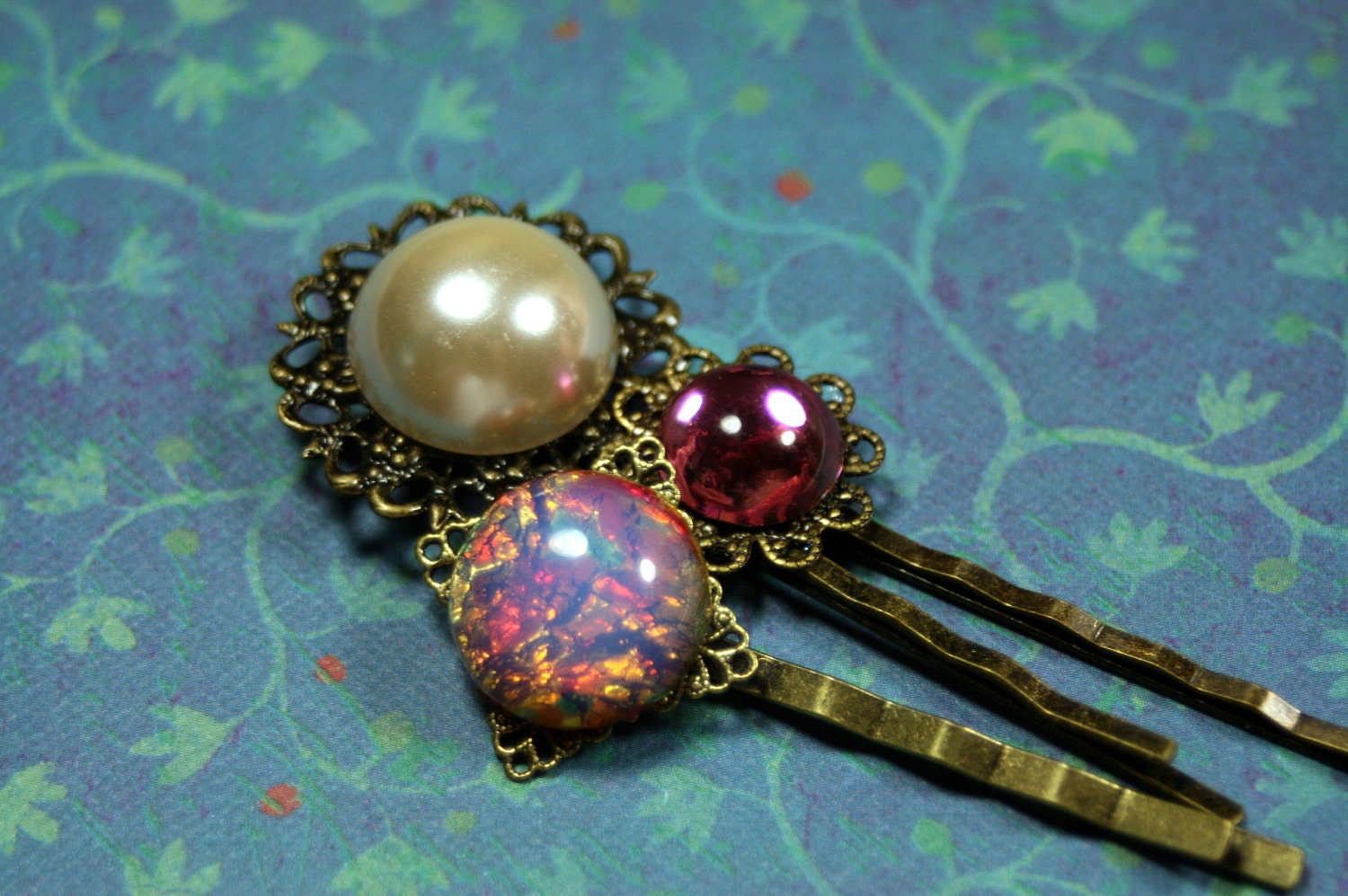 Oh Mr Darcy English Rose Bobby Pin Set Vintage Botanical