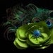 Peacock feather wedding bridal fascinator in blue by BellaJadore
