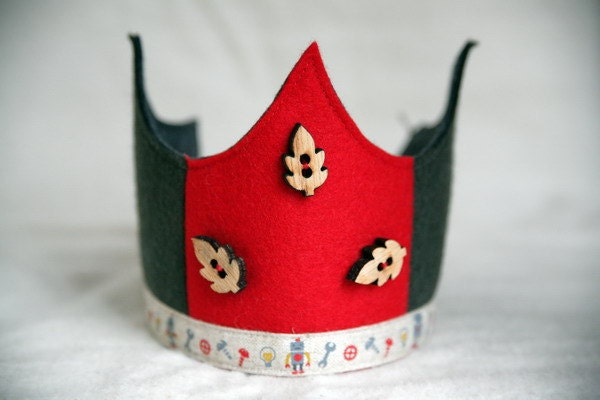 Wool Felt Crown - Robots
