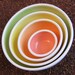 Summer Fruits Nesting Bowls - Large Set of Stoneware Pottery Bowls