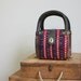 1950s red white and blue woven raffia bag / 50s straw handbag / Americana / wicker
