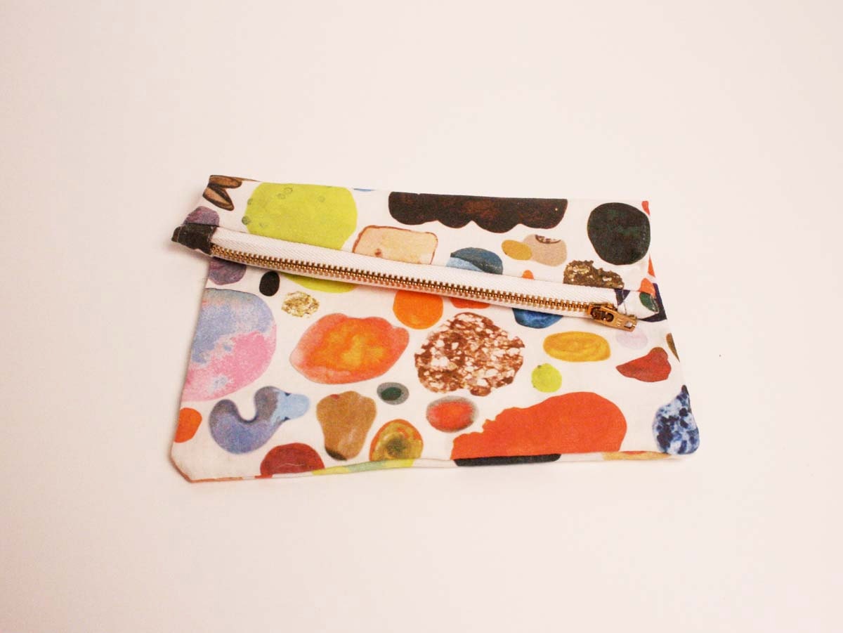 Mini Abstract Art Zipper Clutch