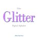Glitter Alphabet - Lilac Digital Alpha - PNG and JPG - Journal Scrapbooking