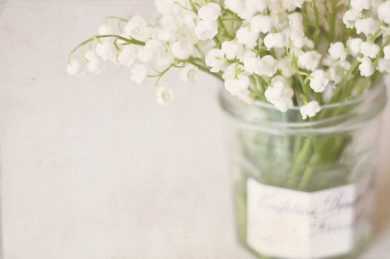 Lilies of the valley Fine Art Photography 4x6 print - flower photograhy - soft colors light green white gentle vintage inspired