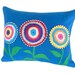 Eco Friendly Blue Flower Pillow: Kids Homespun Decor 14x18