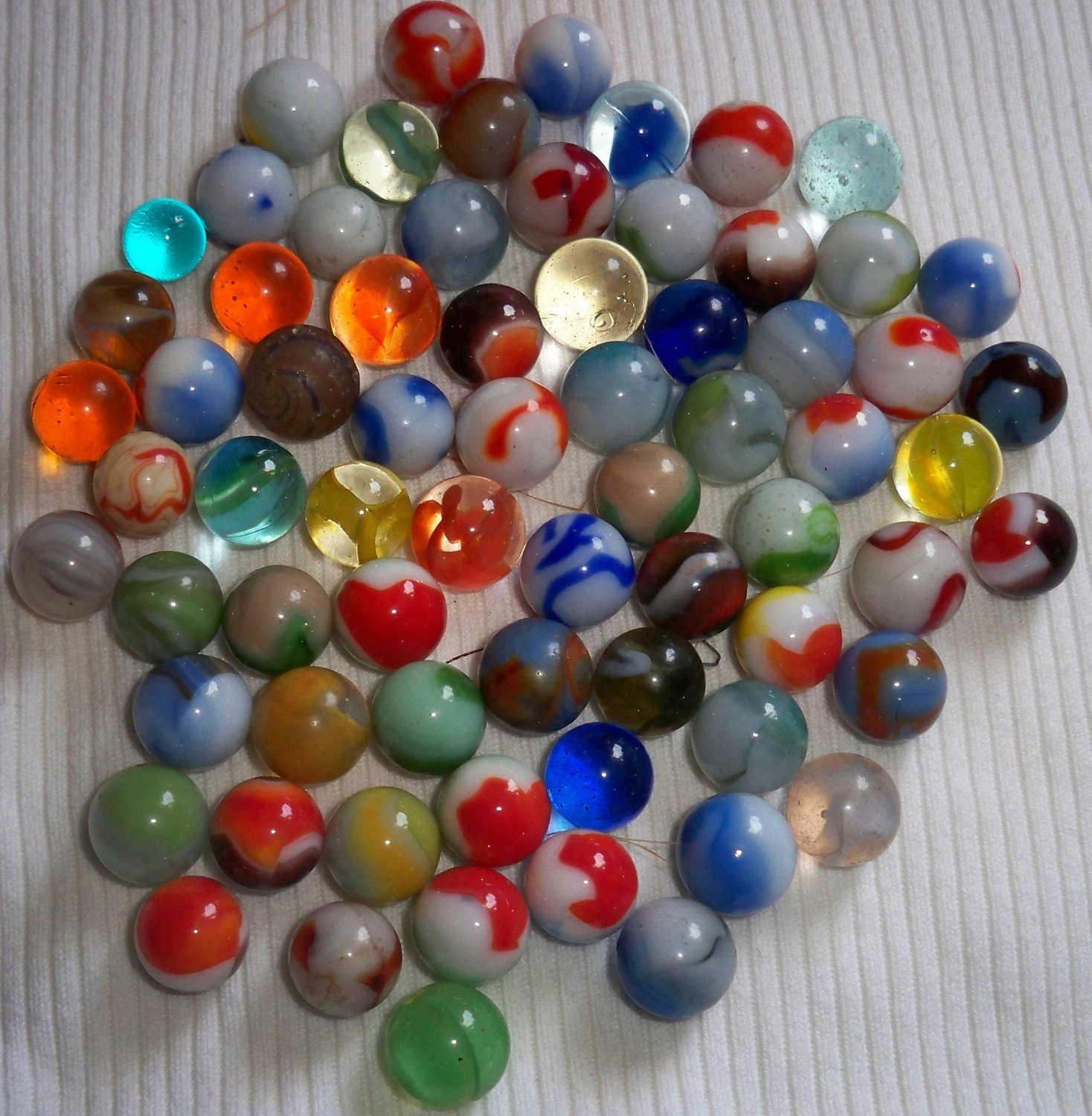Vintage Antique Glass Marbles Lot of 72