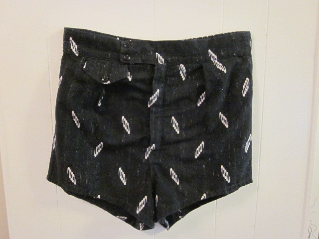 Moon Doggies Swimsuit - 1950s Navy Blue Mens Swimsuit  Bathing Suit Large