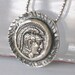 Silver Coin necklace with Goddess Athena Reproduction coin jewelry necklace