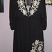 Black embroidered dress with white flowers