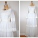 1970s wedding dress / 70s white wedding gown / White Lace Renaissance