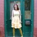 Dress 1950s Vintage 50s Rockabilly Full Skirt Yellow Gingham XXS XS S