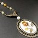 Yellow Rose Beaded Necklace in Bronze and Jade Gemstones
