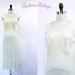 1930s pale yellow & lace nightgown / 30s lingerie // bias cut rayon size M L