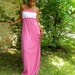 flyTie contrast color knit maxi style dress in pink