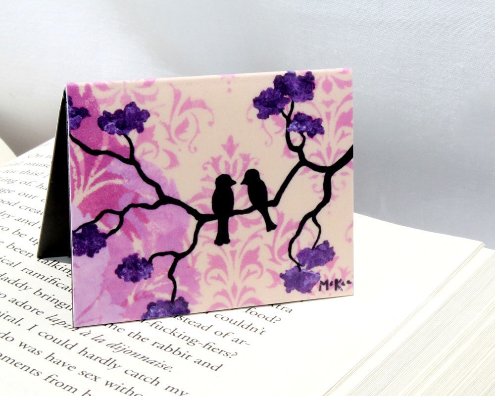 Magnetic Bookmark, Love Birds, Teacher Gift, Party Bridesmaid Favor, Pink Romance
