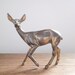 Vintage Solid Brass Deer - Metal Figurine with Beautiful Patina