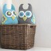 2 Hootie the Owl Plushies  Nursery Decor Made to Match Owl Blankets