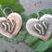 Silver heart  earrings handmade  hammered sterling jewelry