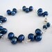 Royal Blue Pearl Bracelet - Blue Fresh Water Pearls, Sterling Silver