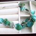ROUND and ROUND and ROUND Green Mother of Pearl Dangle Anklet with Hanging Shell Disks