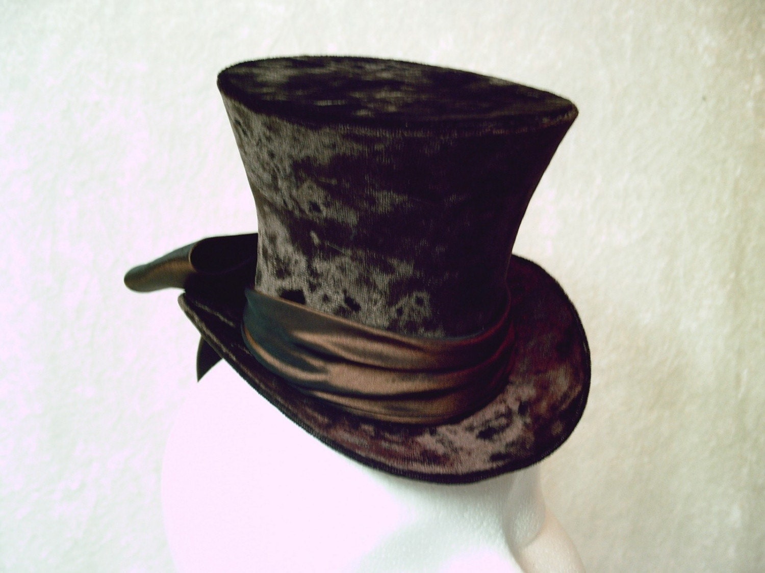 Classicly Steampunk Mini Top Hat Brown Velvet