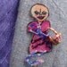 Brooch Pin Upcycled Plastic Cancer Survivor Bald lady with basket