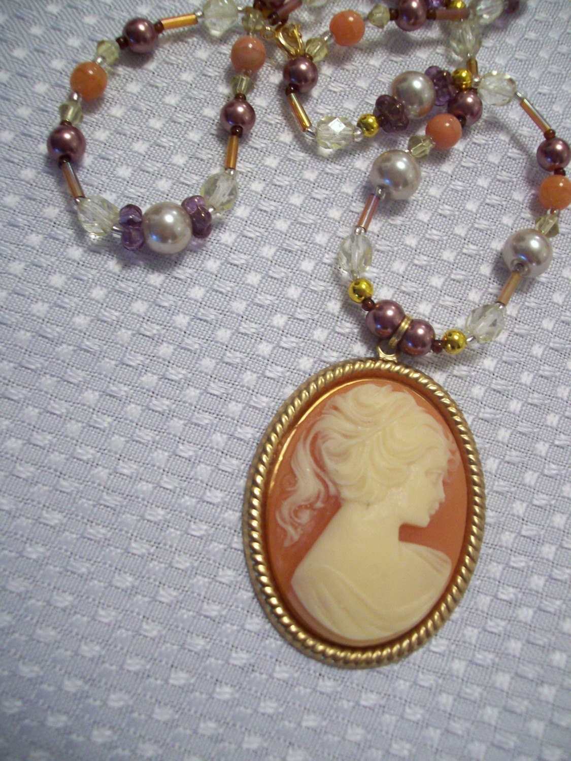 CLEARANCE Peach Cameo Necklace