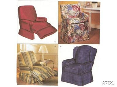 Chair Slip Covers on Chair Slipcovers Sewing Pattern   Recliner Wingback Directors Chair