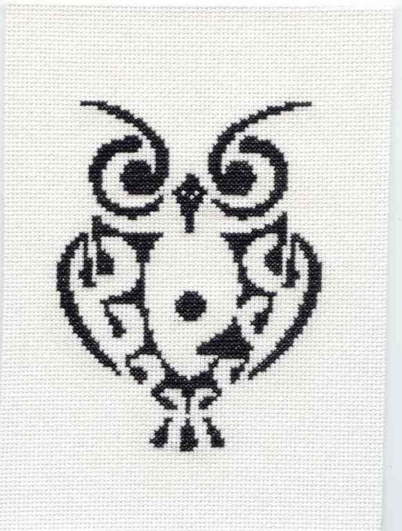 Tribal Tattoo Owl Cross Stitch PIF
