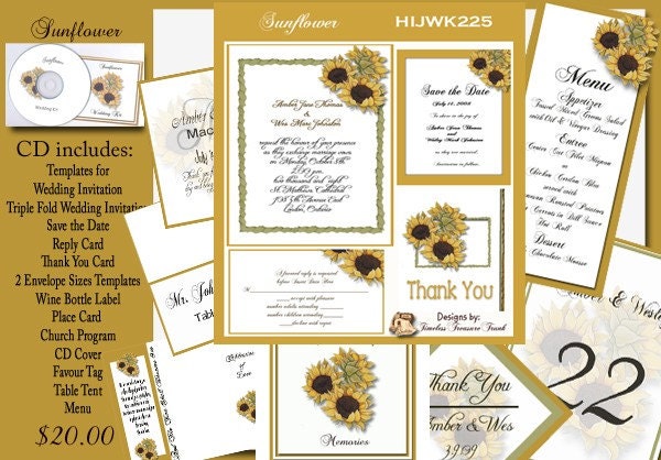 Sunflower Wedding Invitations Kits Great Selection of Casual Wedding 