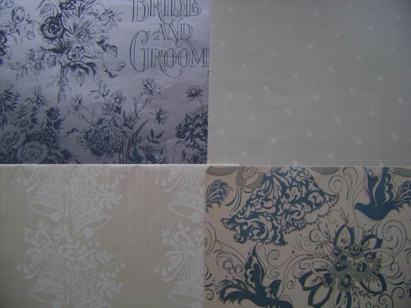 Vintage Wedding Gift Wrap Silver Print Wrapping Papers4 Print 
