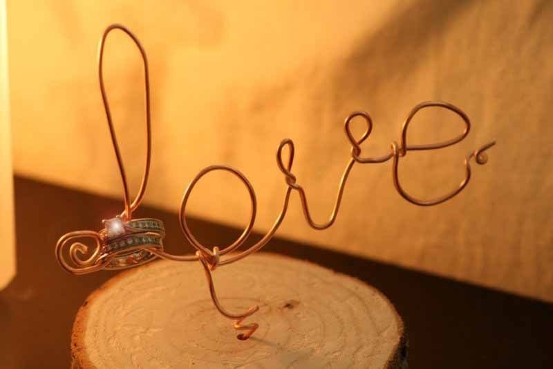 LOVE Wedding Ring Holder Table Decoration Guest Book Accessory 