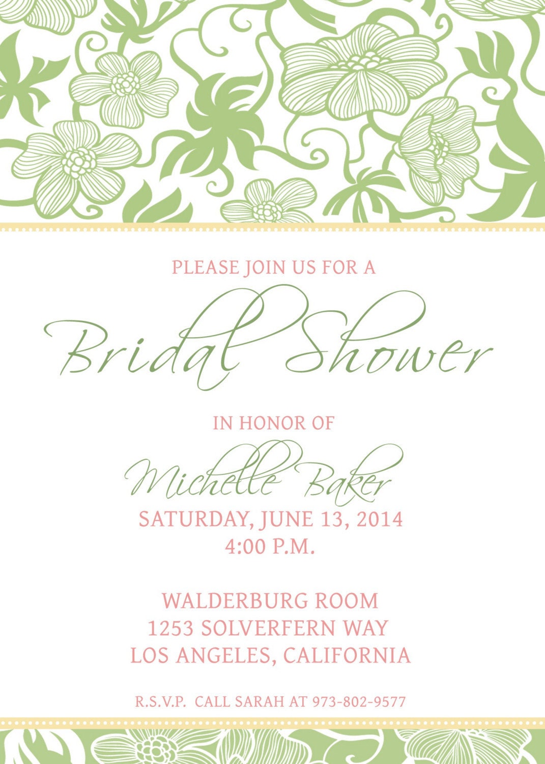 Printable Bridal Shower Invitation Template by CBDesignCollection ...