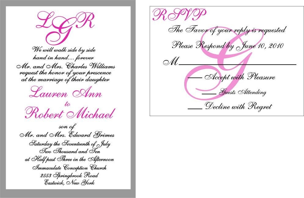 100 Beautiful Handrafted Pink Custom Monogram wedding invitation Suites